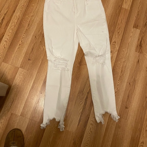 L'Agence / High Line Distressed Skinny Jeans Blanc destroyed wash white 31 - Picture 8 of 9